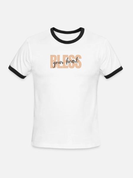 Bless your heart - Men's Ringer T-Shirt - white/black