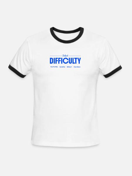 Select Difficulty Gaming - Men's Ringer T-Shirt - white/black