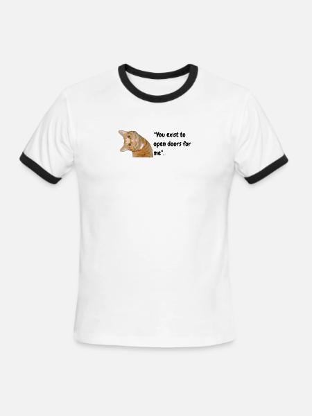 Peekaboo Orange Tabby - Men's Ringer T-Shirt - white/black