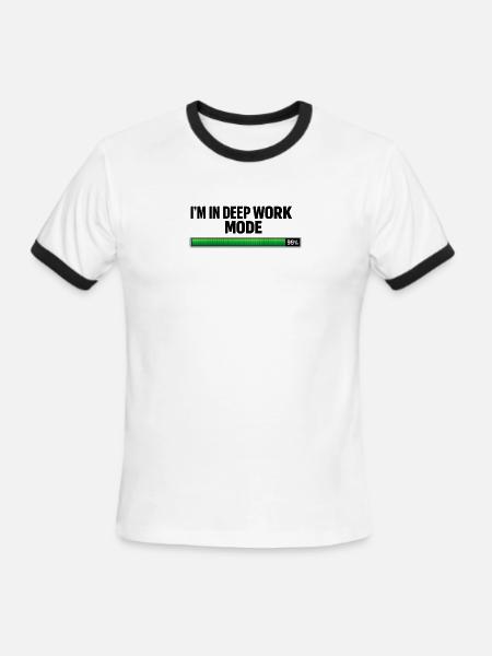 I'm in deep work mode - Men's Ringer T-Shirt - white/black