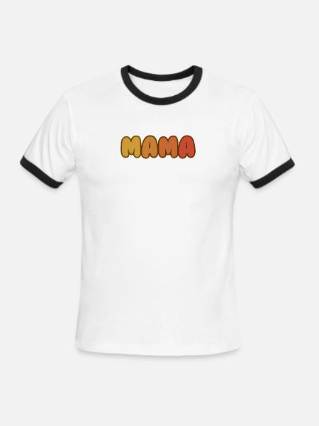 Mama Gradient Letters - Men's Ringer T-Shirt - white/black