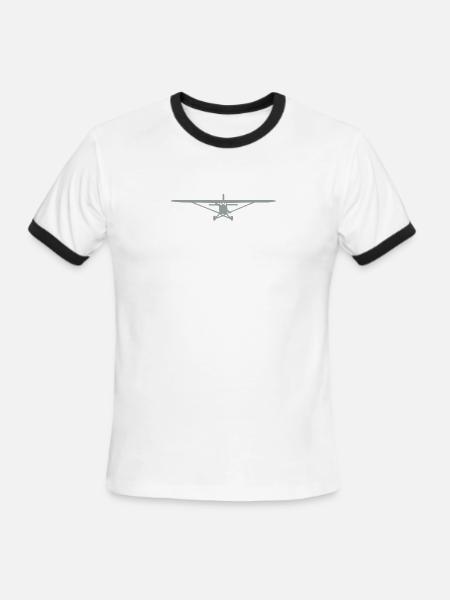 Plane Single Engine - Men's Ringer T-Shirt - white/black