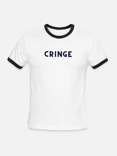 Cringe - Men's Ringer T-Shirt - white/black