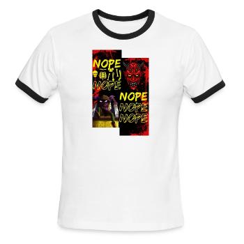 NOPE - Men's Ringer T-Shirt - white/black - Front - Jackson (183cm)