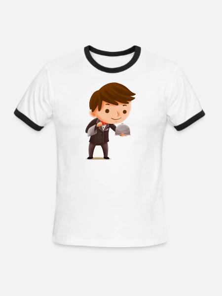 Kids Waiter - Men's Ringer T-Shirt - white/black