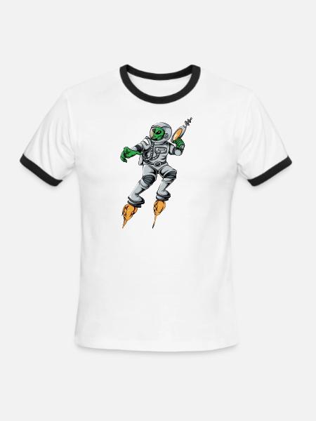 unearthly guardian - Men's Ringer T-Shirt - white/black