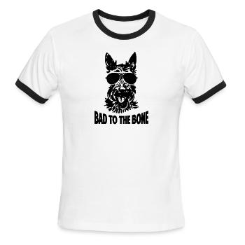 Bad to the Bone - Men's Ringer T-Shirt - white/black - Front - Jackson (183cm)