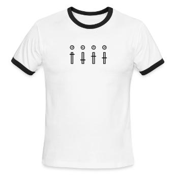 Knobs and Faders - Music production - Men's Ringer T-Shirt - white/black - Front - Jackson (183cm)