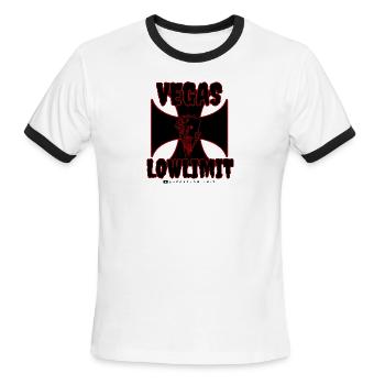 Vegas Low Limit Iron Cross - Men's Ringer T-Shirt - white/black - Front - Jackson (183cm)