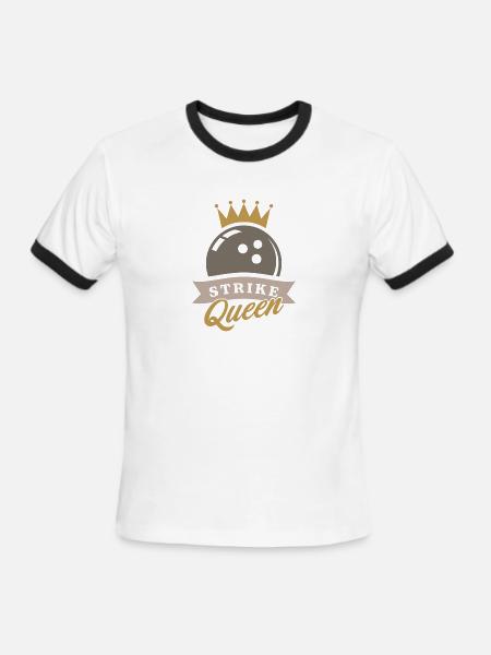 Bowling Strike Queen - National Bowling Day - Men's Ringer T-Shirt - white/black
