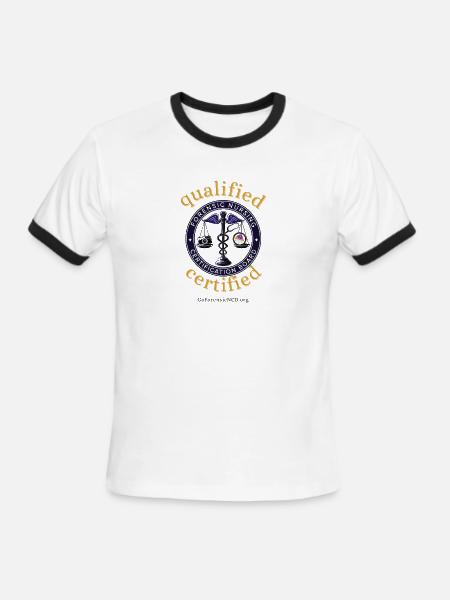 Forensic Nursing Certified Badge - Men's Ringer T-Shirt - white/black