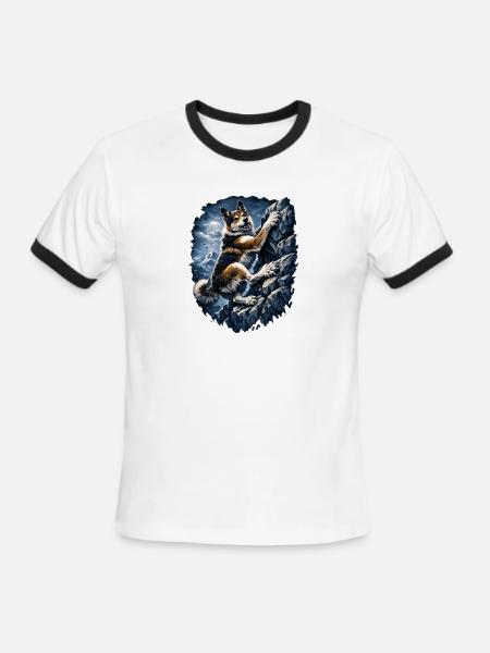 Alpine Husky Climber - Men's Ringer T-Shirt - white/black