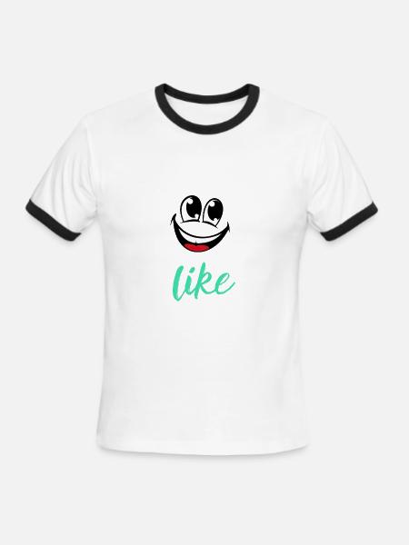 Speak Happiness - Men's Ringer T-Shirt - white/black