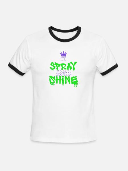 Spray and Shine Graffiti - Men's Ringer T-Shirt - white/black