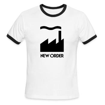 New Order Joy - Men's Ringer T-Shirt - white/black - Front - Jackson (183cm)