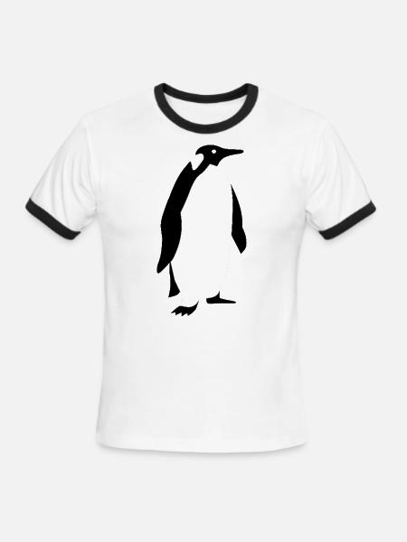 Penguin Design - Men's Ringer T-Shirt - white/black