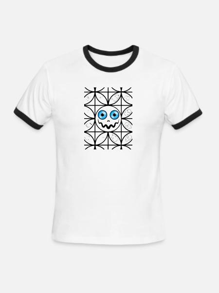 Scary faces - Men's Ringer T-Shirt - white/black