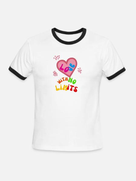 love with no limits - Men's Ringer T-Shirt - white/black