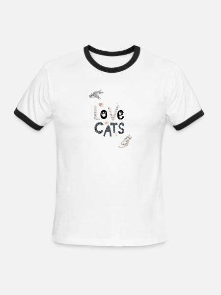 cat lovers - Men's Ringer T-Shirt - white/black