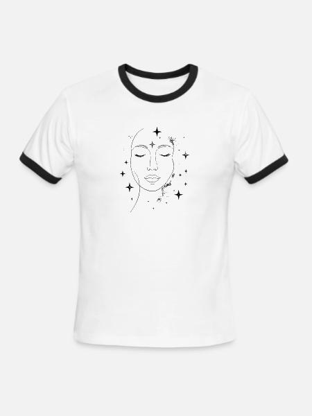 Face in Stardust - Men's Ringer T-Shirt - white/black