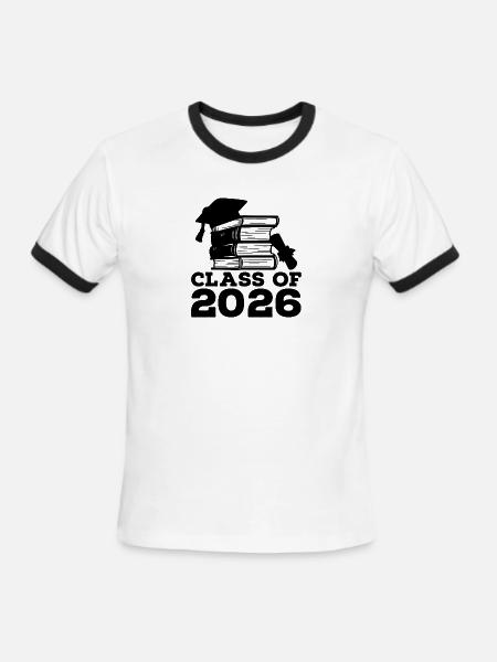 Senior Class of 2026 Retro Graduation - Men's Ringer T-Shirt - white/black