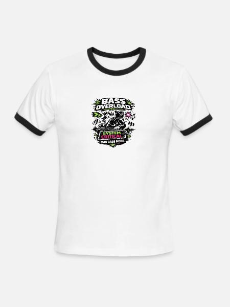 Bass Overload System Critical - Men's Ringer T-Shirt - white/black