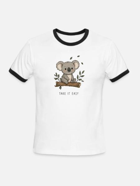 Take it easy - Men's Ringer T-Shirt - white/black