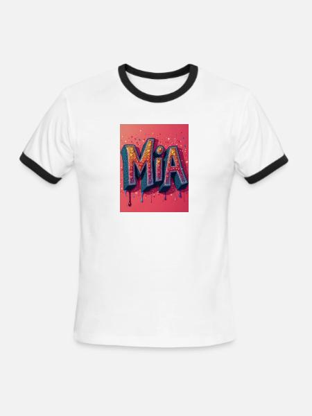 MIA Glitter Block Letters - Men's Ringer T-Shirt - white/black