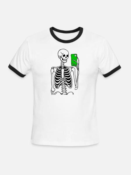 Selfie Time - Men's Ringer T-Shirt - white/black