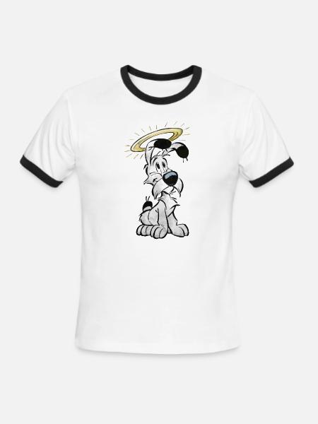 Asterix & Obelix Dogmatix With Halo - Men's Ringer T-Shirt - white/black