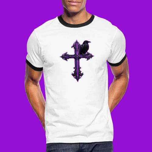 Gothix Raven Cross - Men's Ringer T-Shirt
