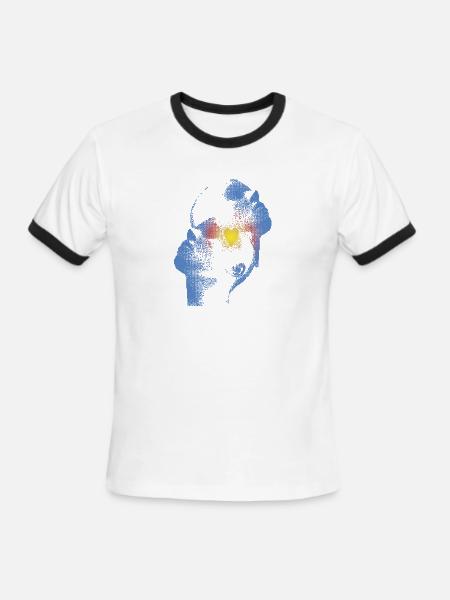 Abstract Dual Profile Art - Men's Ringer T-Shirt - white/black