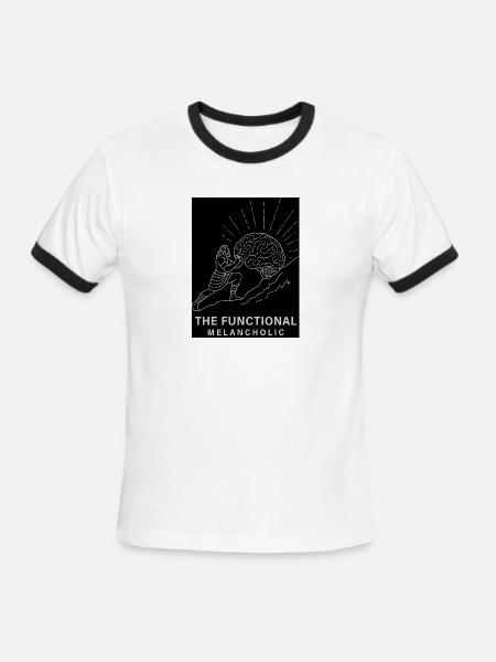 The Functional Melancholic - Men's Ringer T-Shirt - white/black