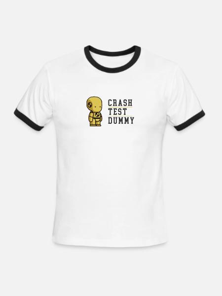 Crash Test Dummy Baby Yellow Safety Testman - Men's Ringer T-Shirt - white/black