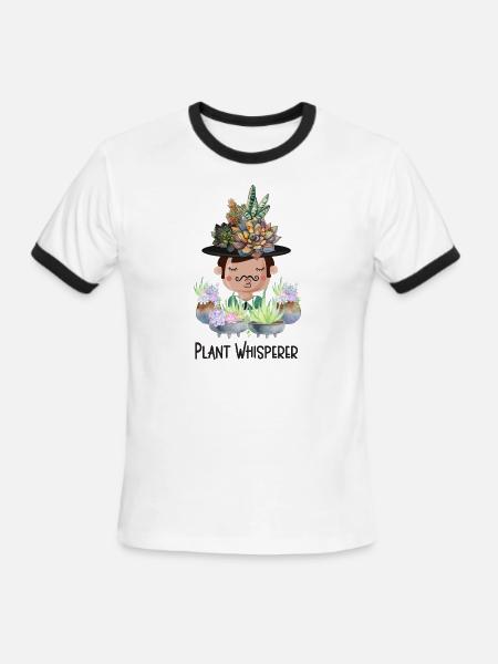 Plant Whisperer - Men's Ringer T-Shirt - white/black