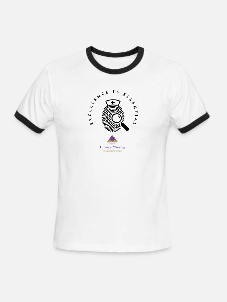Fingerprint Forensic Nursing Emblem - Men's Ringer T-Shirt - white/black