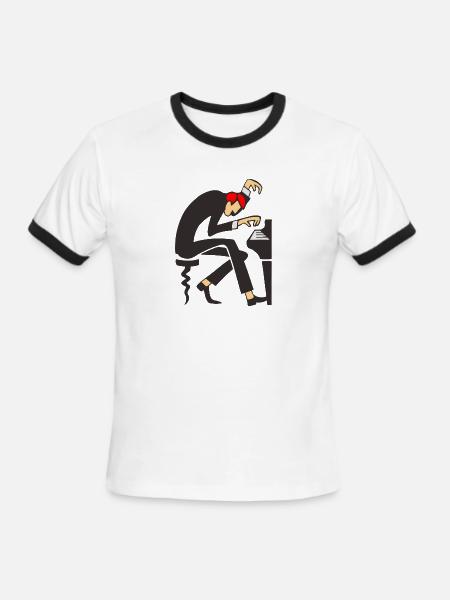 Piano Maestro Dizzy Pose - Men's Ringer T-Shirt - white/black