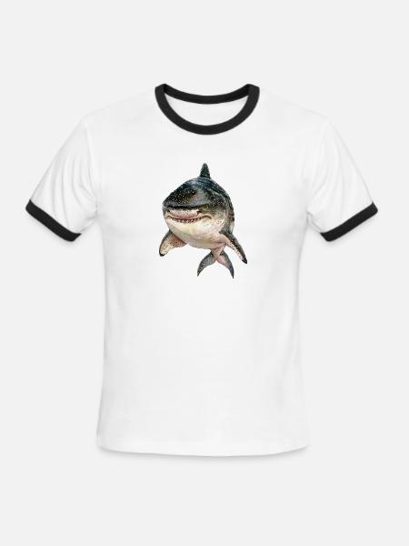 Tiger Shark - Men's Ringer T-Shirt - white/black