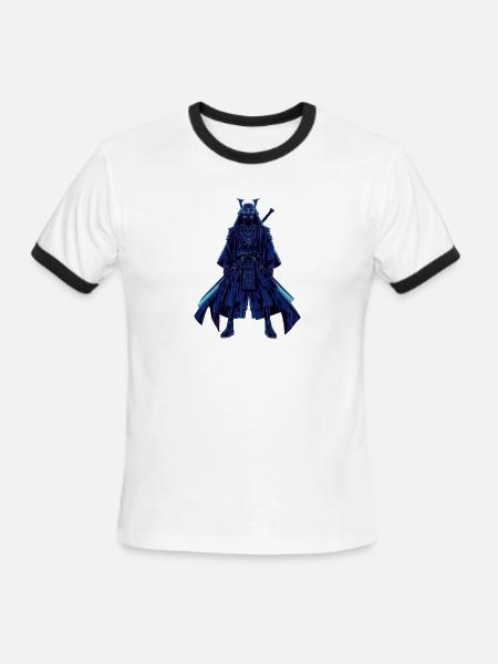 Neon Dread Samurai - Men's Ringer T-Shirt - white/black