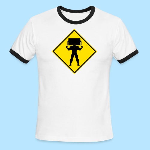 STEAMROLLER MAN SIGN - Men's Ringer T-Shirt