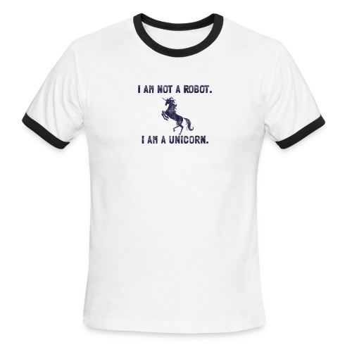 unicorn tall dark blue - Men's Ringer T-Shirt