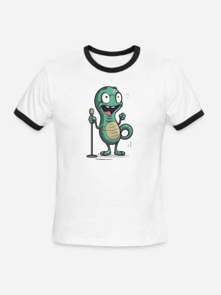 Jokester Lizard Live - Men's Ringer T-Shirt - white/black