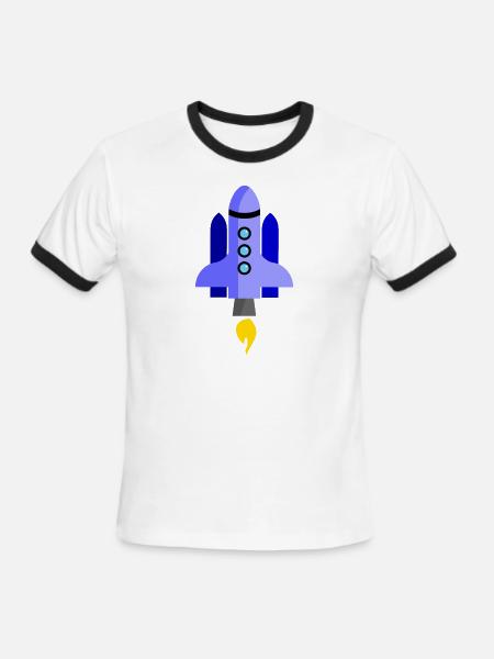 Rocket 1 - Men's Ringer T-Shirt - white/black