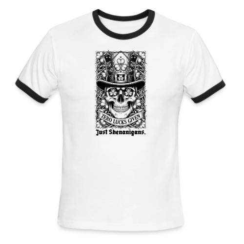 Salty Shamrock Skull T-Shirt - Men's Ringer T-Shirt
