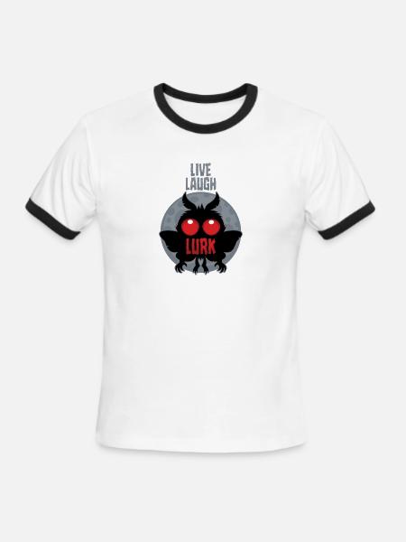 Live Laugh Lurk Mothman Cryptid - Men's Ringer T-Shirt - white/black