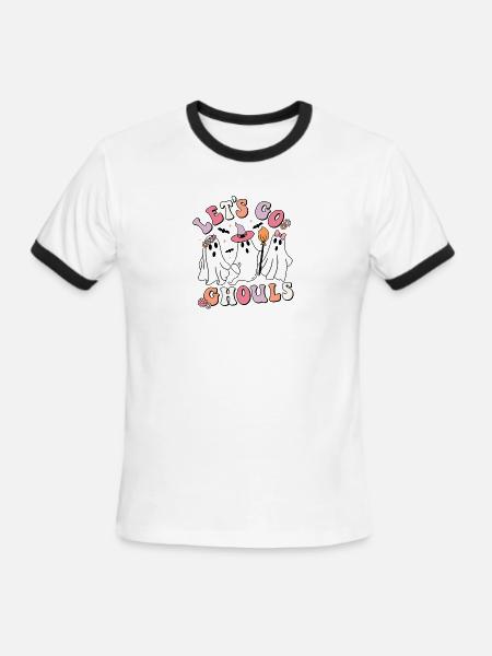 Let's Go Ghosts - Men's Ringer T-Shirt - white/black