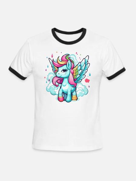 Pegasus - Men's Ringer T-Shirt - white/black
