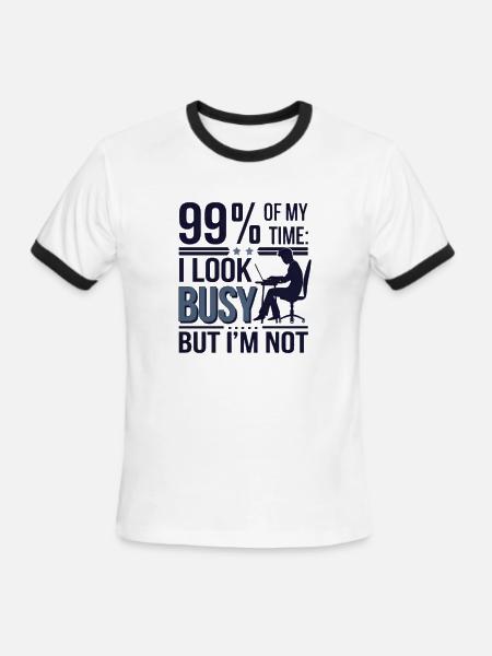 Humorous Desk Humor Quote Design - Men's Ringer T-Shirt - white/black