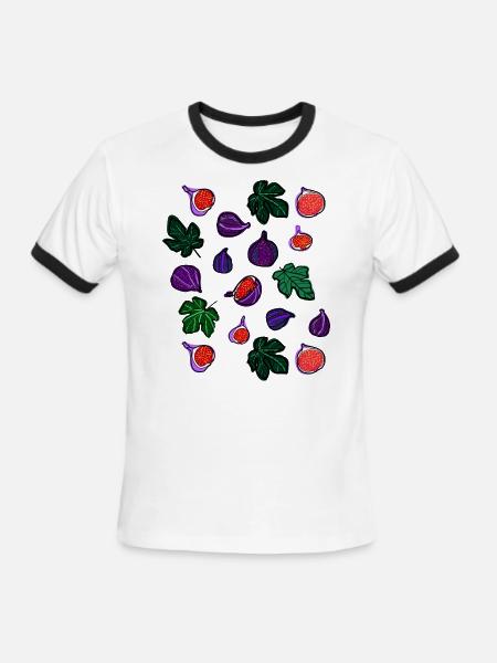 Figs fruits pattern1 - Men's Ringer T-Shirt - white/black
