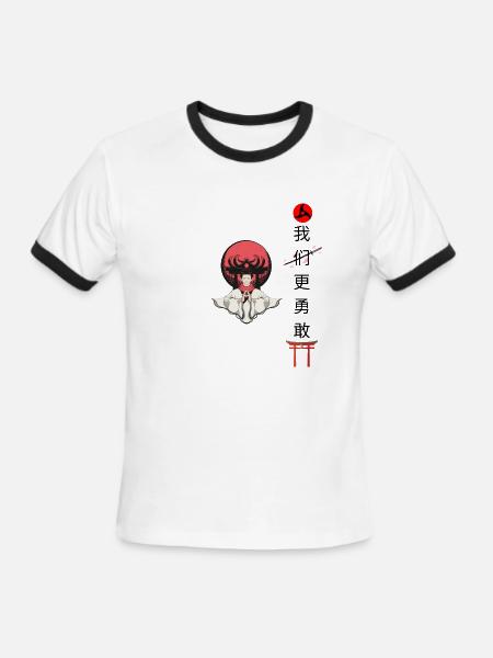 animationT-shirt design - Men's Ringer T-Shirt - white/black